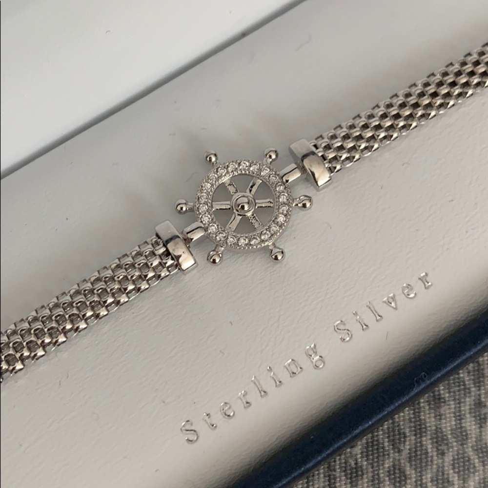 Ship wheel sterling silver bracelet